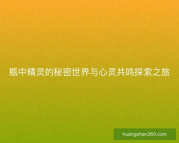 瓶中精灵的秘密世界与心灵共鸣探索之旅